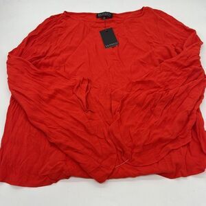 Eloquii NWT Scoop Neck Draped Long Sleeve Blouse Women's 14 Flounce Sleeve